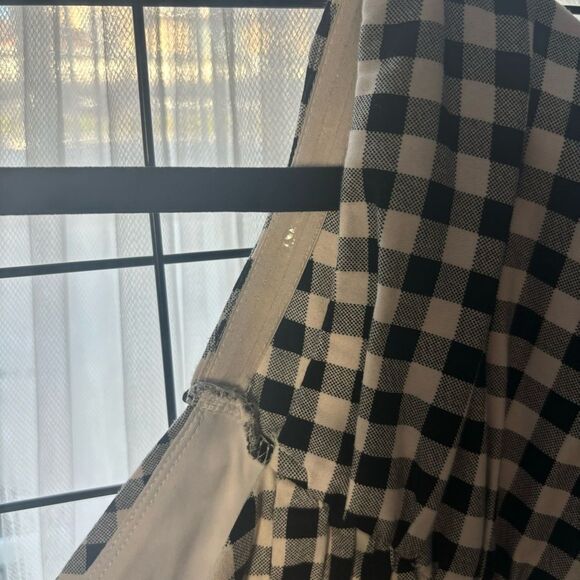 Torrid Retro Chic Black and White Gingham Off the Shoulder A-Line Midi Dress EUC - Picture 5 of 10